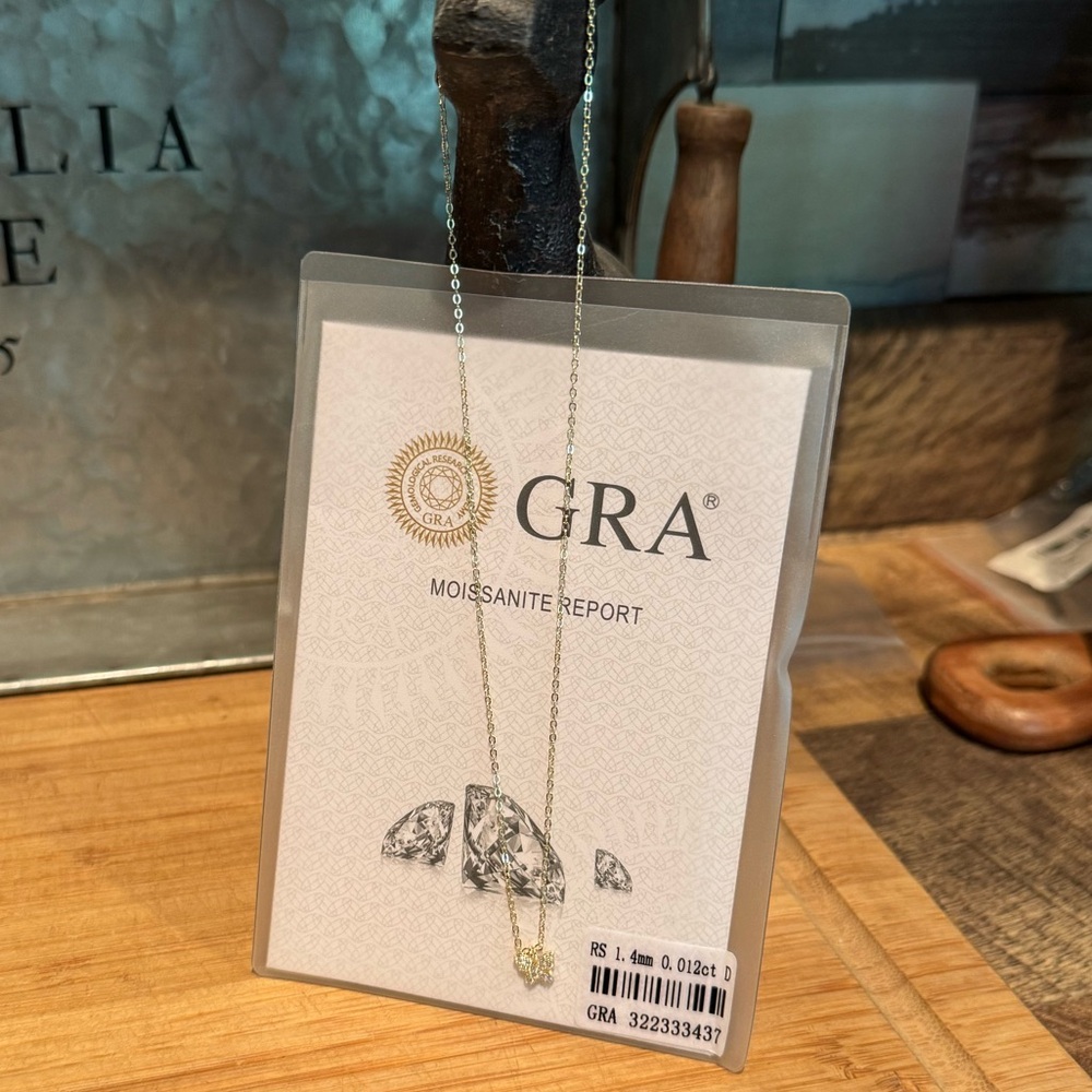 Adorable Moissanite Butterfly Gold Necklace New